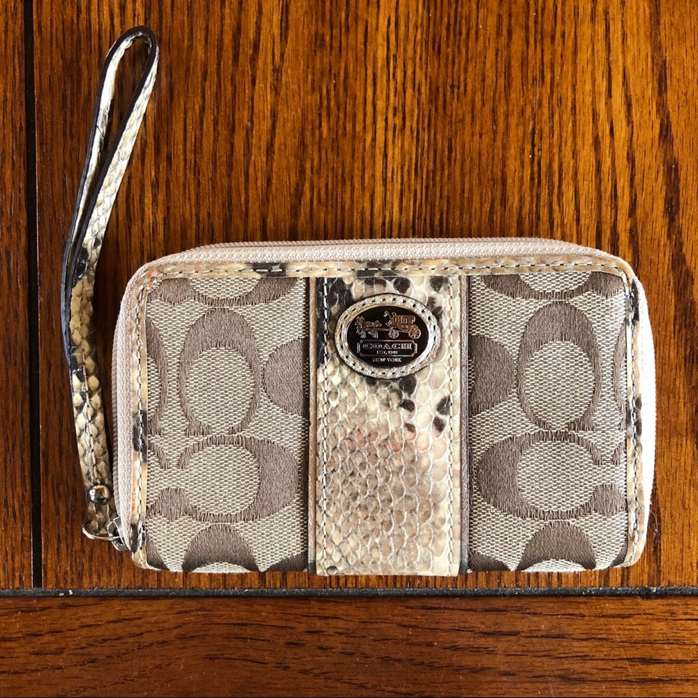 Coach Sutton Signature “C” & Python Case/Wallet - image 1
